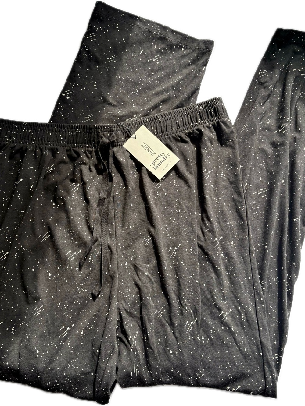 Men's Black Speckled Lounge Pants - Comfort Drawstring